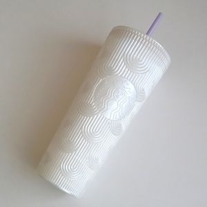 Beautiful Starbucks Pearl White Mermaid Scale Cold Cup 24 oz. Tumbler